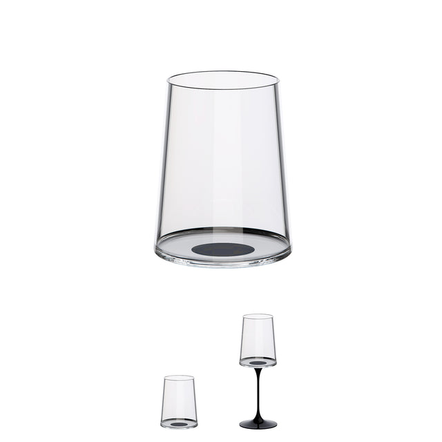 Split Glass - Beyaz Şarap Bardağı - Siyah