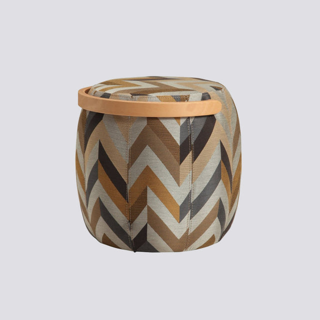 Bakraç Puf - Sarı Zigzag Naturel