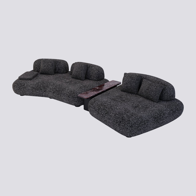 Ruby 3'lü L Sehpalı - Siyah