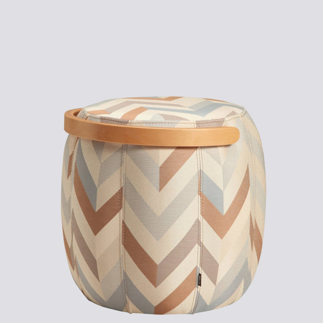 Bakraç Puf - Açık Mavi Zigzag Naturel