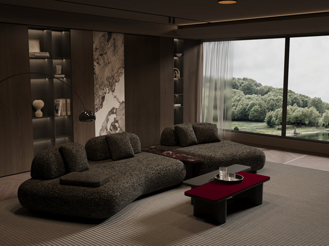 Ruby 3'lü L Sehpalı - Siyah