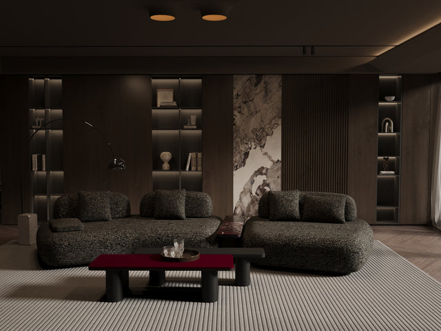 Ruby 3'lü L Sehpalı - Siyah