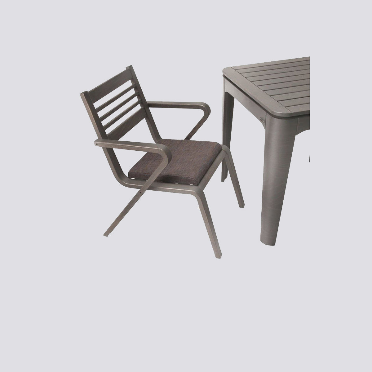 Sofaline Garden Kolçaklı Sandalye  Kubi Gri