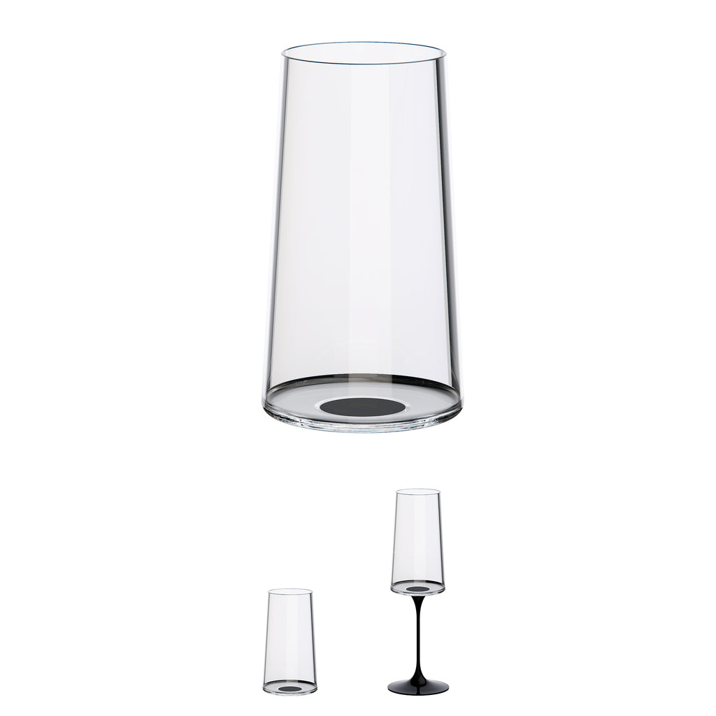Split Glass - Şampanya Bardağı - Siyah