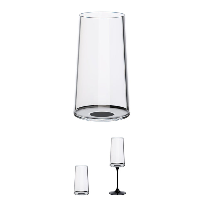 Split Glass - Şampanya Bardağı - Siyah