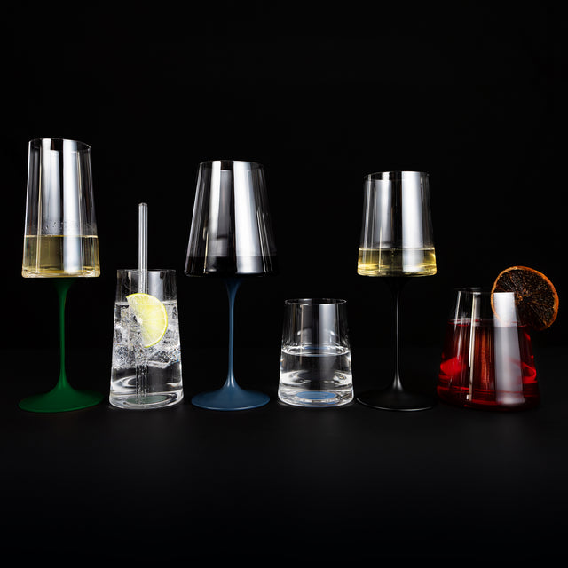 Split Glass – Flüt Bardak – Siyah (2'li Set)