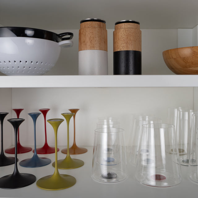 Split Glass – Beyaz Şarap Kadehi – Siyah (2'li Set)