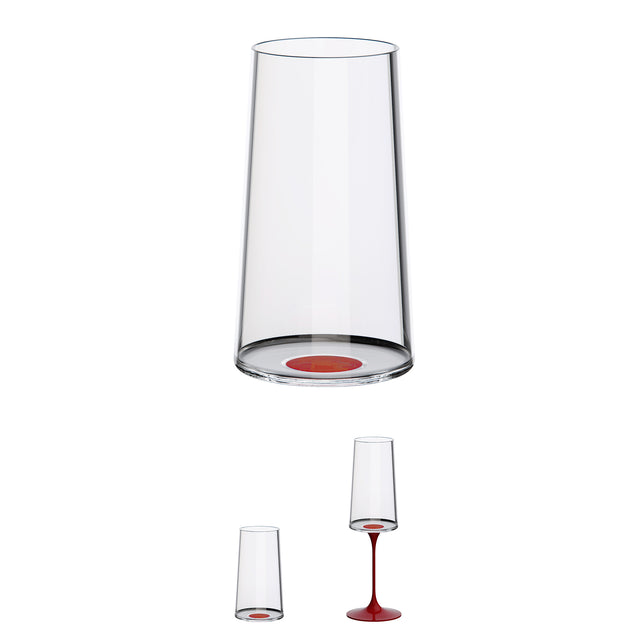 Split Glass - Şampanya Bardağı - Kırmızı