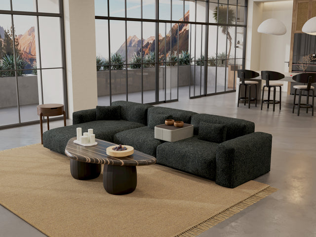 Tierra 3'lü Daybed Koltuk - Koyu Gri