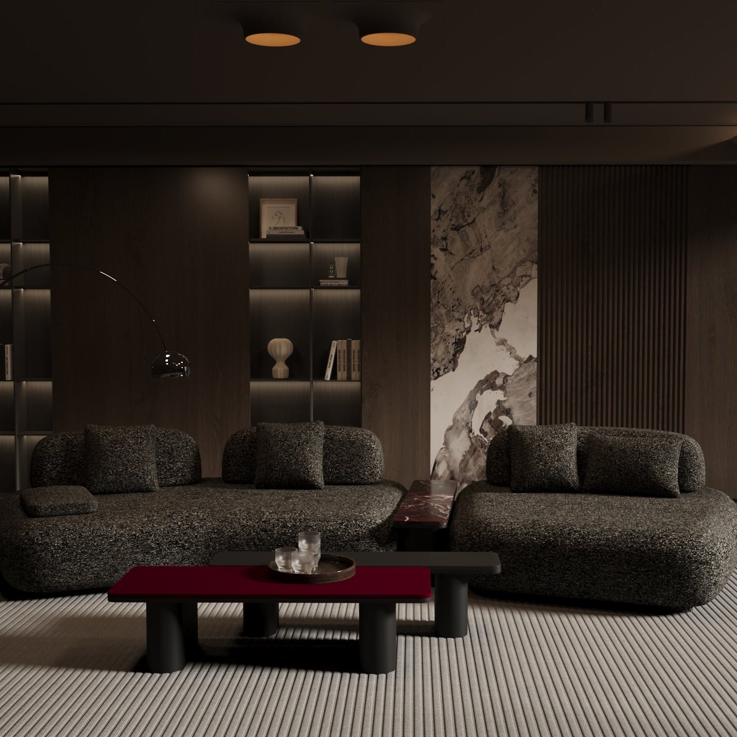 Ruby Triple L-Shaped Sofa with End Table Module