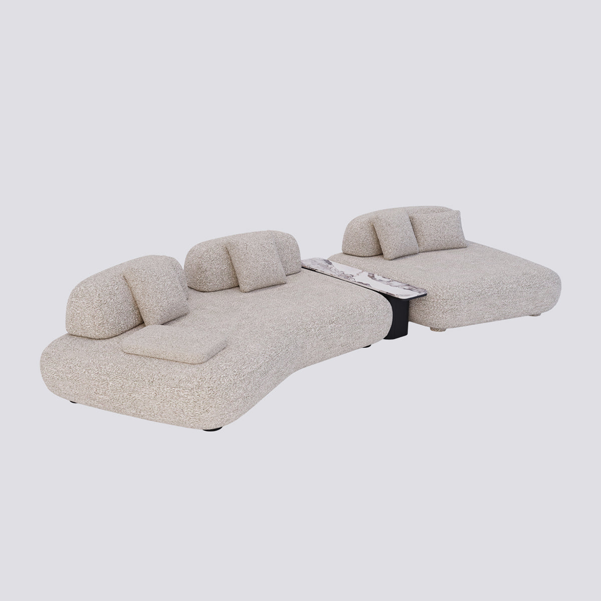 Ruby Triple L-Shaped Sofa with End Table Module