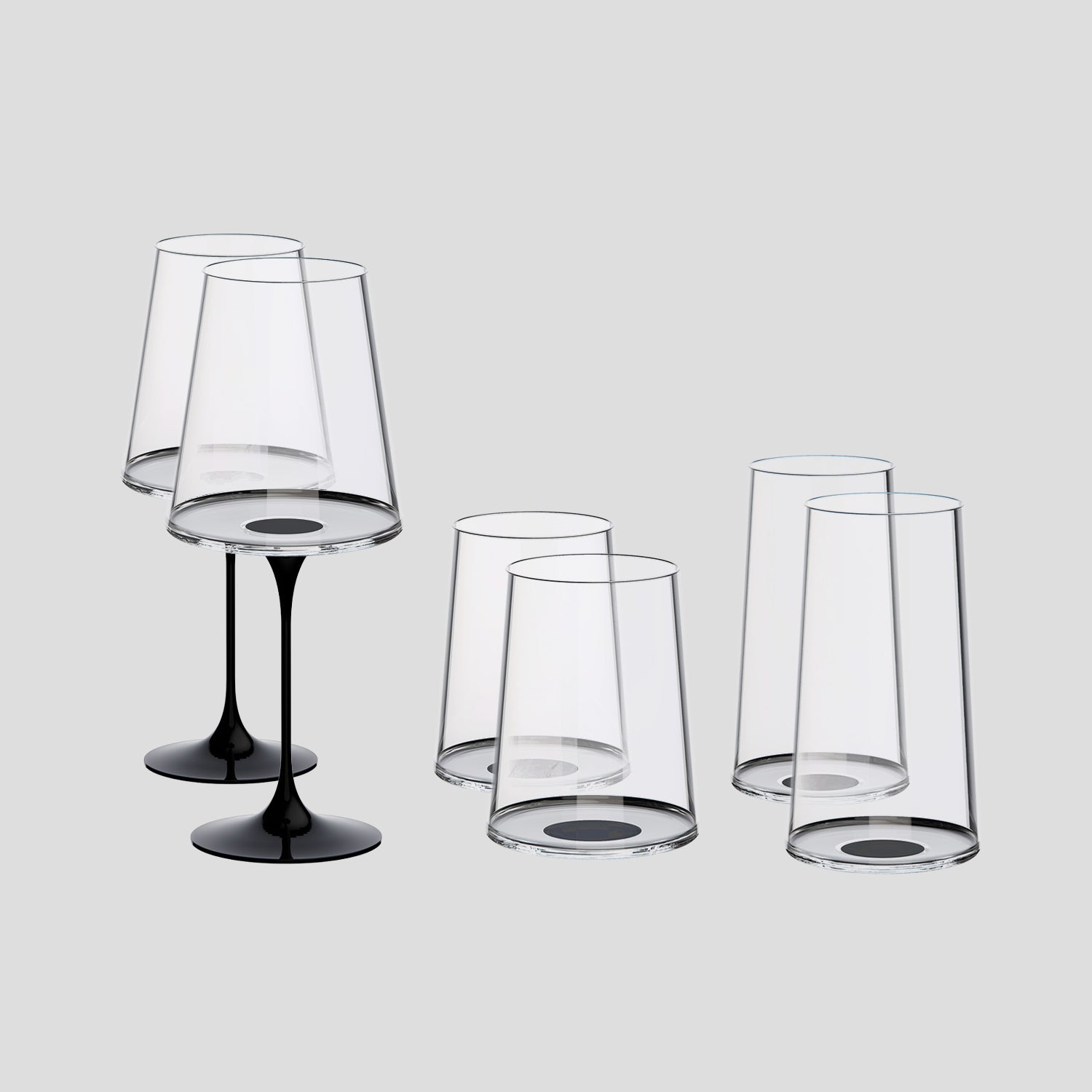 Split Glass – Tüm Bardaklar – Siyah (2'li Set)
