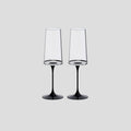 Split Glass – Flüt Bardak – Siyah (2'li Set)