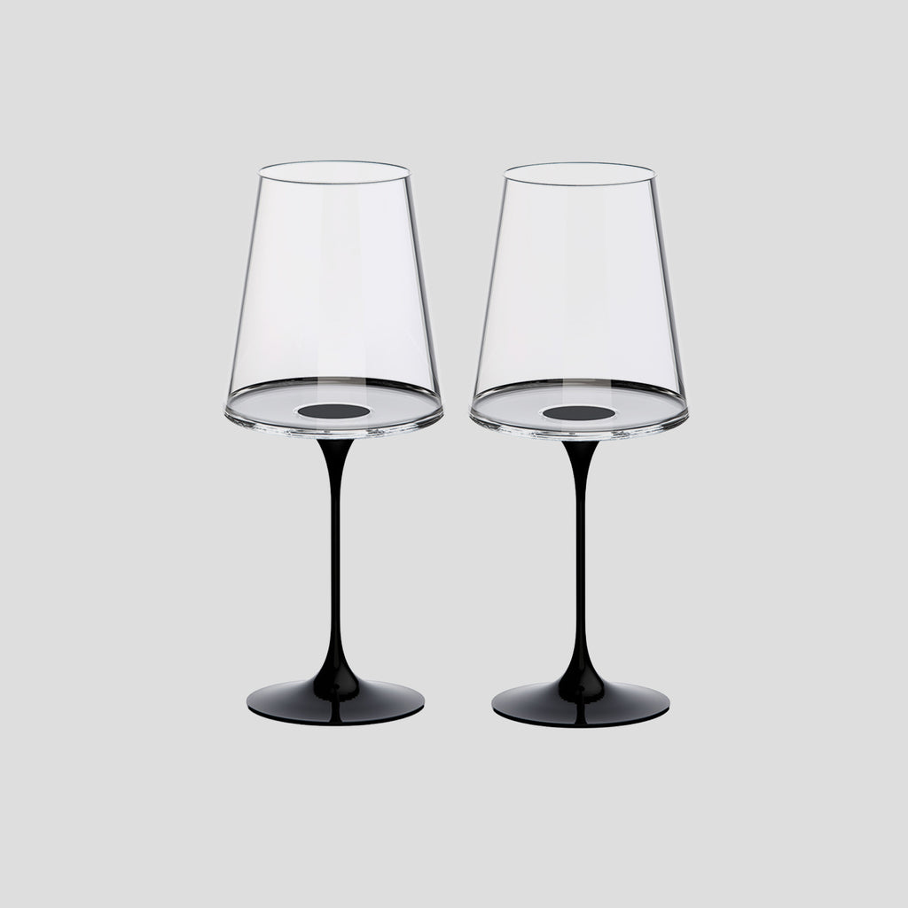 Split Glass – Kırmızı Şarap Kadehi – Siyah (2'li Set)