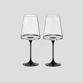 Split Glass – Kırmızı Şarap Kadehi – Siyah (2'li Set)