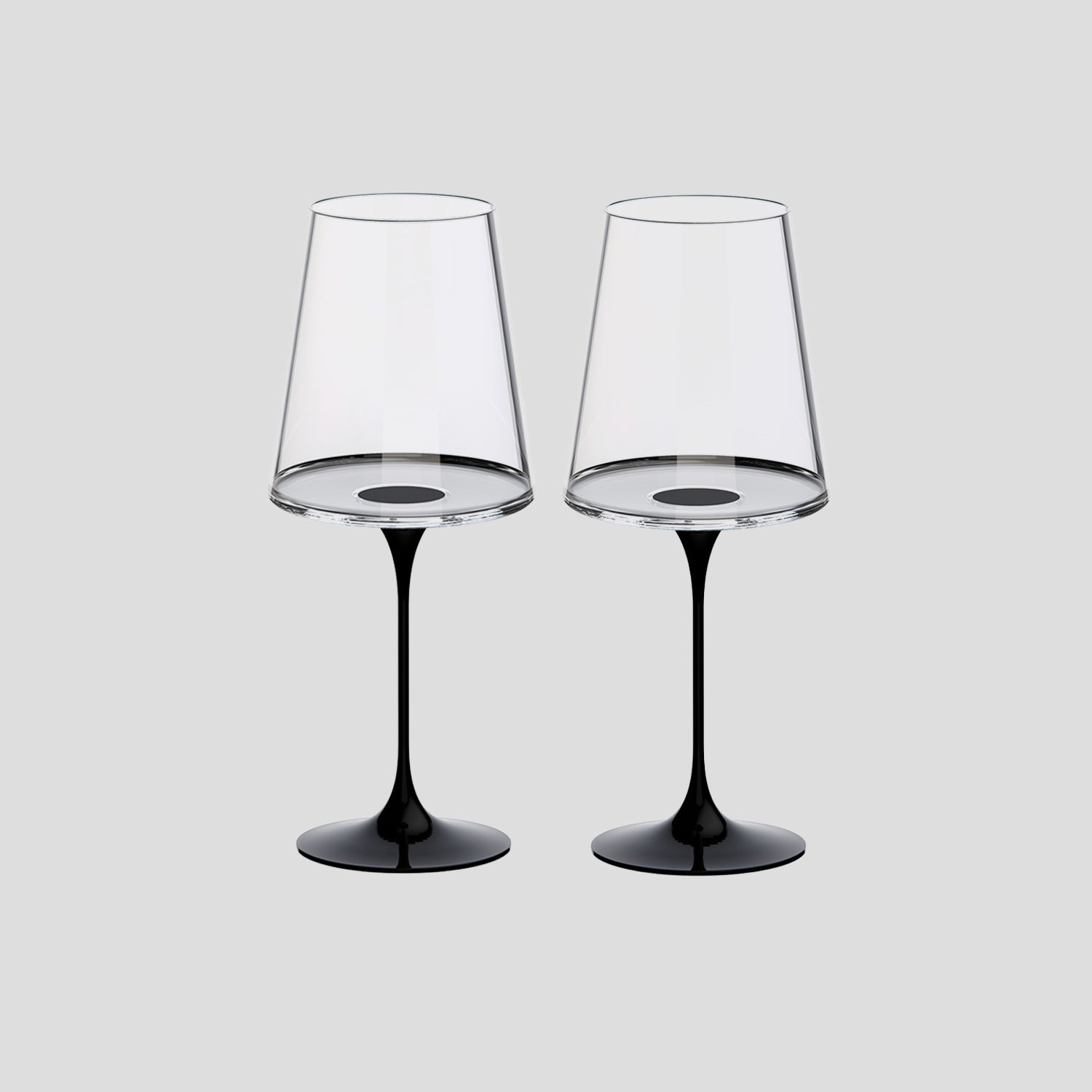 Split Glass – Kırmızı Şarap Kadehi – Siyah (2'li Set)