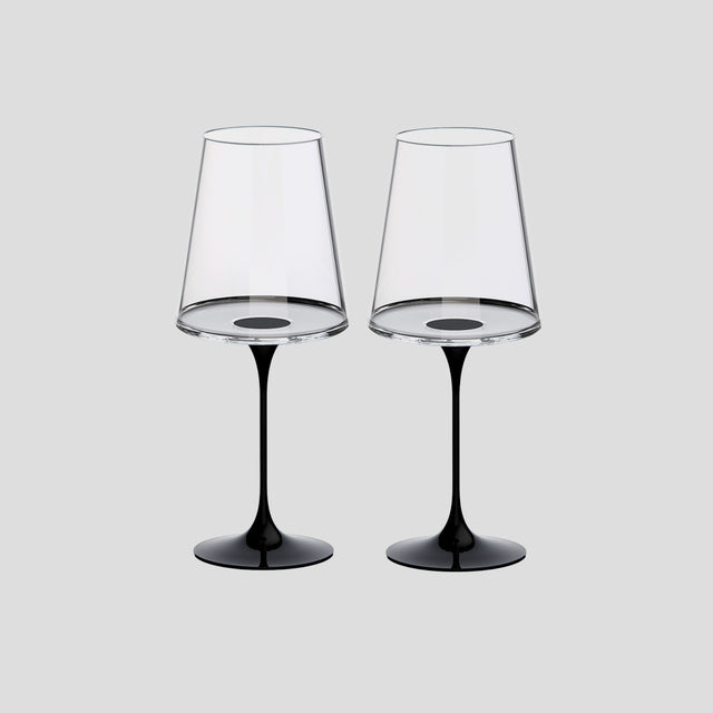 Split Glass – Kırmızı Şarap Kadehi – Siyah (2'li Set)
