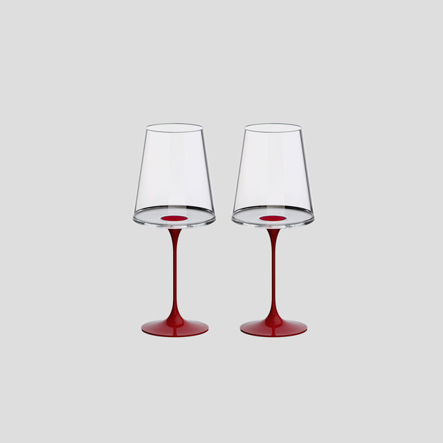 Split Glass – Kırmızı Şarap Kadehi – Kırmızı (2'li Set)