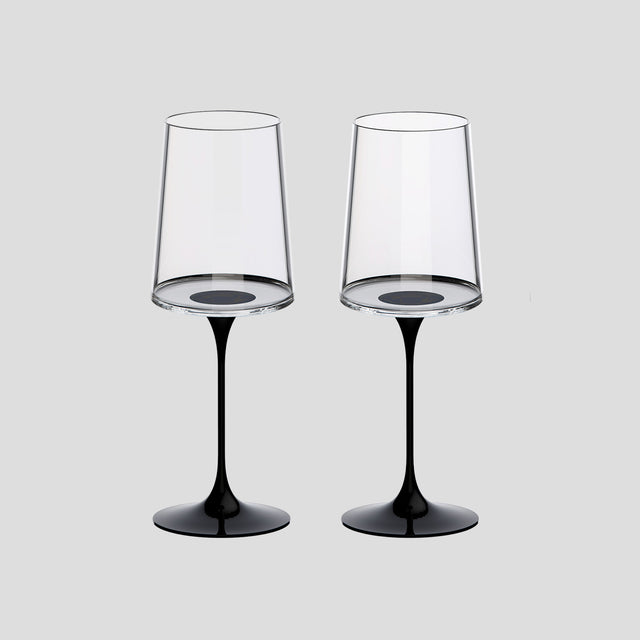 Split Glass – Beyaz Şarap Kadehi – Siyah (2'li Set)