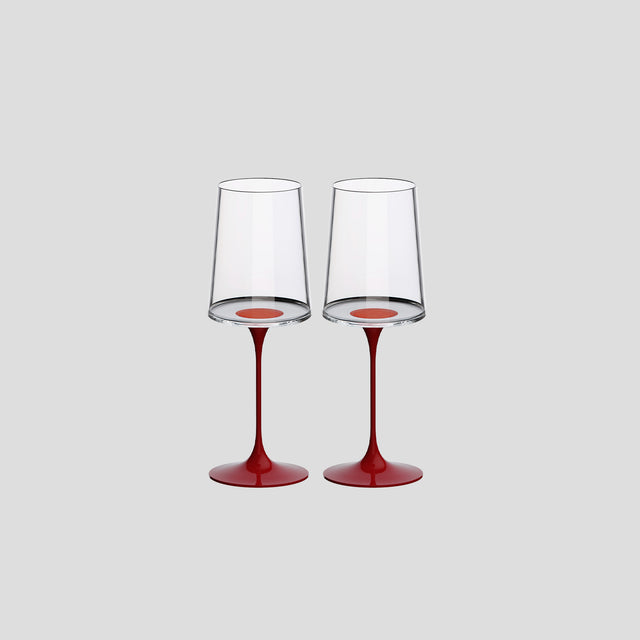 Split Glass – Beyaz Şarap Kadehi – Kırmızı (2'li Set)