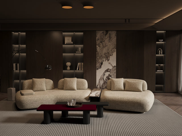 Ruby 3'lü L Sehpalı  L - Krem