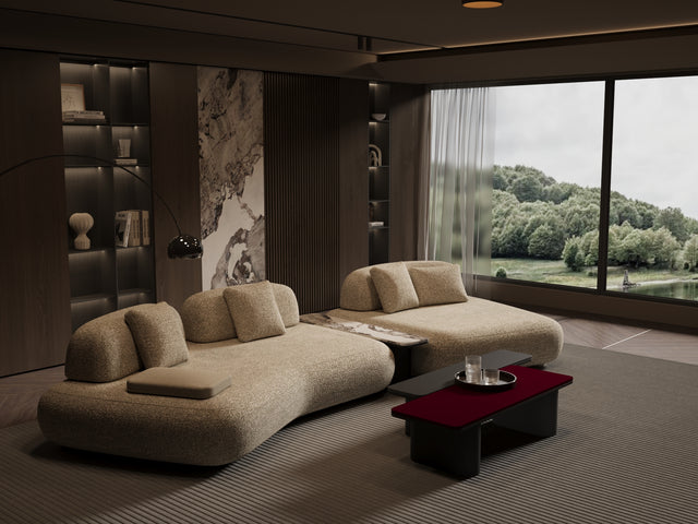 Ruby 3'lü L Sehpalı  L - Krem